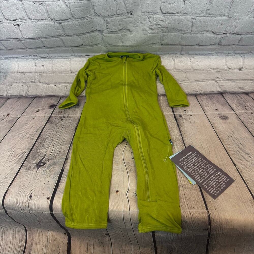 Kickee Pants Green Bamboo Baby Zippie